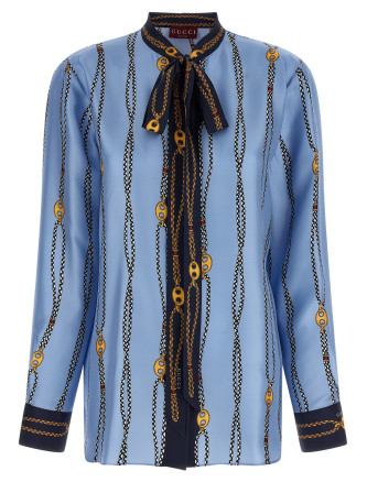 Рубашка, блузка GUCCI Lavallière collar shirt
