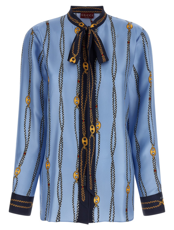 Рубашка, блузка GUCCI Lavallière collar shirt (856109ZAUK54061) #1