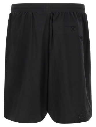 Бермуд, келтекей Y-3 Vinyl logo bermuda shorts (KF6045BLACK) #