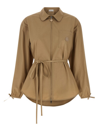 Повседневная куртка MONCLER Grosgrain logo patch overshirt