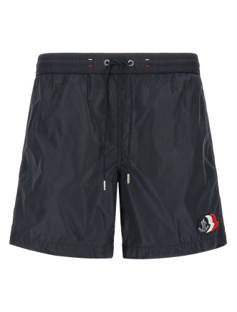 Пляжная одежда MONCLER Tricolor logo patch swimsuit