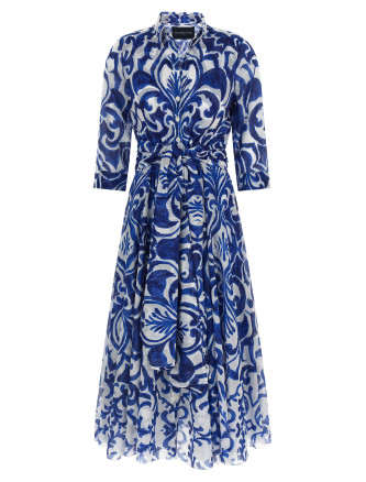 'Aster' dress (ASTERDRESSWHITECOBALTBLU) #