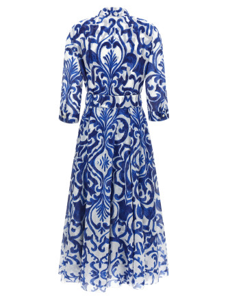 'Aster' dress (ASTERDRESSWHITECOBALTBLU) #