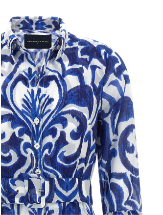 'Aster' dress (ASTERDRESSWHITECOBALTBLU) #