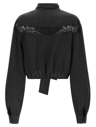 Рубашка, блузка SAINT LAURENT Lace silk shirt (853054Y7G271000) #