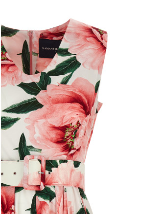 Миди SAMANTHA SUNG 'Abelia' (ABELIADRESSWHITESOFTROSE) #