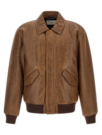 Кожаная куртка SAINT LAURENT Vintage leather bomber jacket