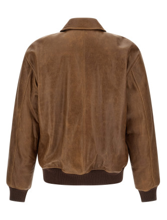 Кожаная куртка SAINT LAURENT Vintage leather bomber jacket (798521YCSX22800) #