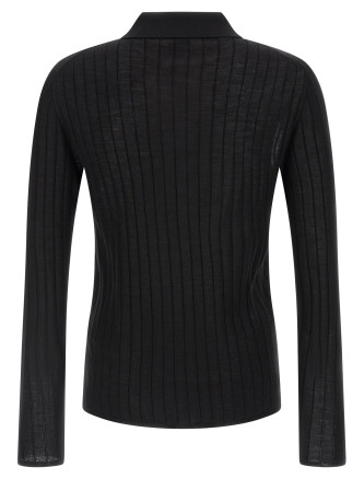 Поло SAINT LAURENT Pointelle wool polo shirt (861749Y77JC1000) #