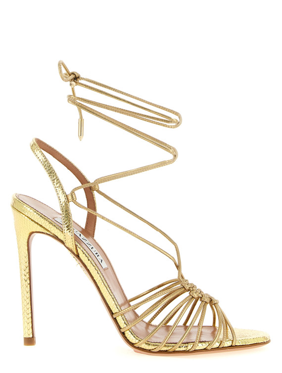 Босоножки на высоком каблуке AQUAZZURA 'Ritmo' (RTMHIGS0NLTSOFTGOLD) #1