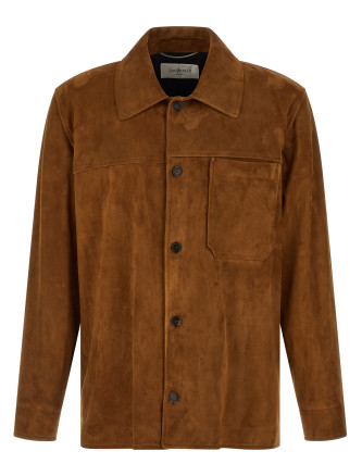 Кожаная куртка SAINT LAURENT Suede overshirt