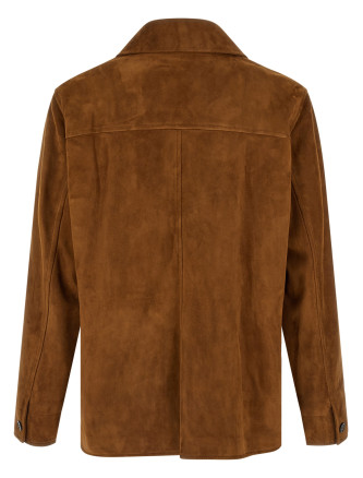 Кожаная куртка SAINT LAURENT Suede overshirt (861396YCUM22705) #