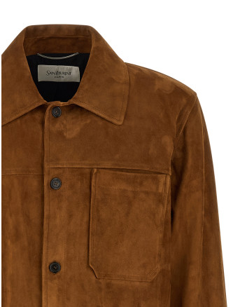 Кожаная куртка SAINT LAURENT Suede overshirt (861396YCUM22705) #