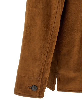 Кожаная куртка SAINT LAURENT Suede overshirt (861396YCUM22705) #