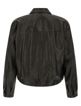 Кожаная куртка SAINT LAURENT Hammered leather bomber jacket (859948YCNF21000) #