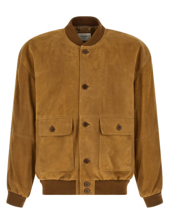 Кожаная куртка SAINT LAURENT Suede bomber jacket