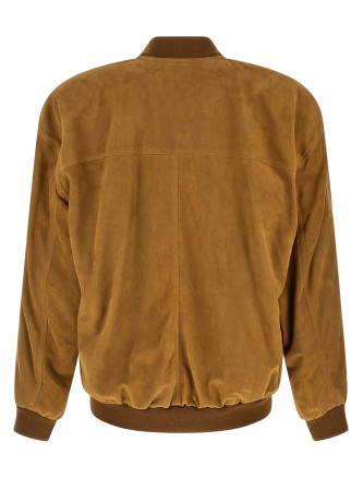 Кожаная куртка SAINT LAURENT Suede bomber jacket (855113YCUN22510) #