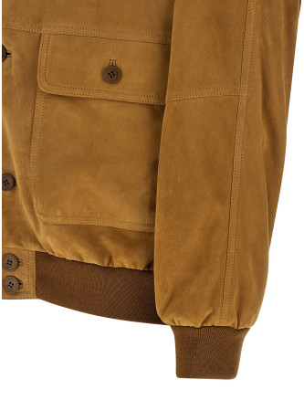 Кожаная куртка SAINT LAURENT Suede bomber jacket (855113YCUN22510) #