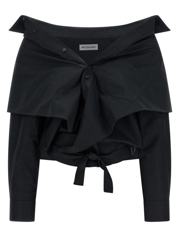 Көйлек, блузка BALENCIAGA Crop shirt off the shoulder (872123TUM201000) #1