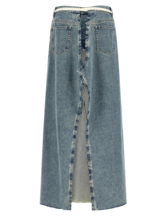 Мини MAISON MARGIELA Raw hem denim skirt (S29MI0010M30066962) #