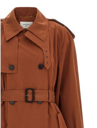 Пальто, тренч SAINT LAURENT Double-breasted trench coat (851259Y6J952089) #