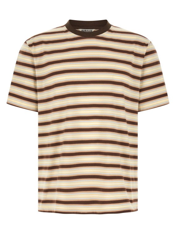 Футболка AURALEE Gradient stripes t-shirt (A26ST02GJFADEBROWNSTRIPE) #1