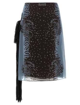 Georgette skirt (793912WASHEDDENIMEXPRESSO) #