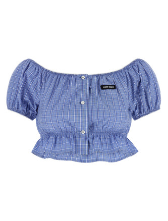 Повседневный топ MIU Check crop top