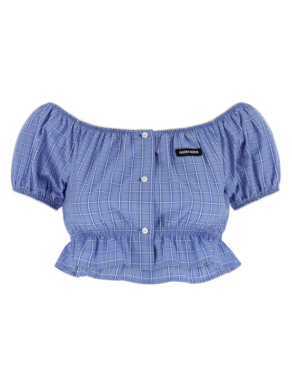 Повседневный топ MIU Check crop top (MT2188SOOO183AF0076) #1
