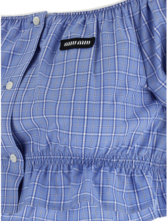 Повседневный топ MIU Check crop top (MT2188SOOO183AF0076) #