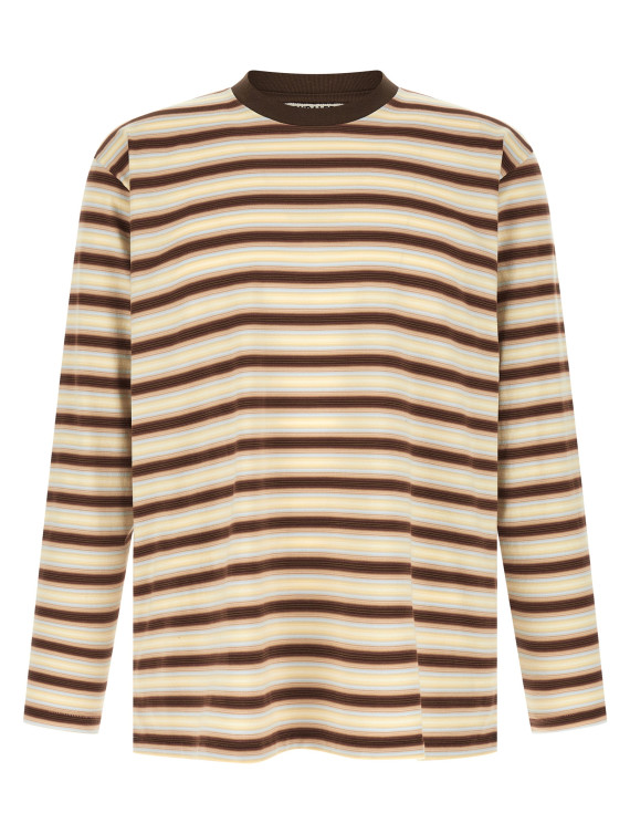 Футболка AURALEE Gradient stripes t-shirt (A26SP01GJFADEBROWNSTRIPE) #1