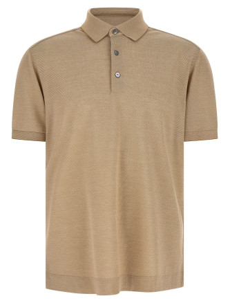 Поло ZEGNA Cotton silk polo shirt
