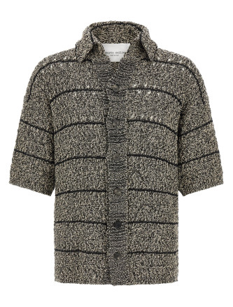 Mouliné insert cardigan