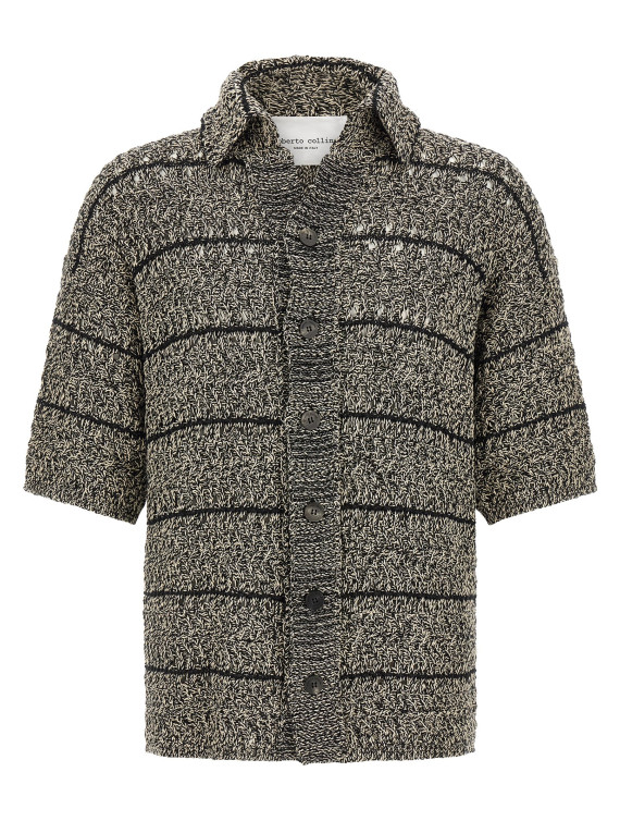 Свитер, кардиган ROBERTO COLLINA Mouliné insert cardigan (261MYA3702509) #1