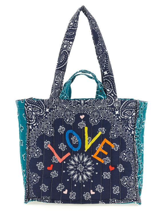 Medium 'Cabas' shopping bag (MIDCABASNAVYPETROLE) #1