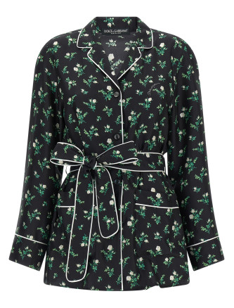 Рубашка, блузка DOLCE & GABBANA Roselline and Lily of the Lilies of the Flowers printed shirt
