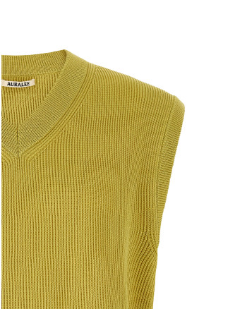 Жилет AURALEE Ribbed knit vest (A26SV02SYDUSTYYELLOW) #