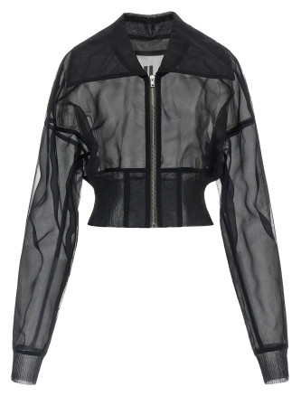 'Dracucollar cropped' bomber jacket