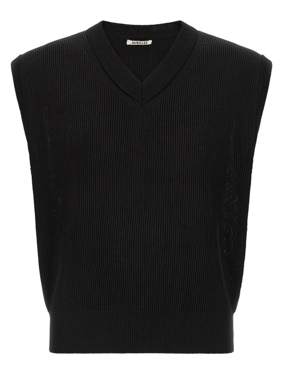 Ribbed knit vest (A26SV02SYBLACK) #1