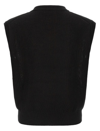 Ribbed knit vest (A26SV02SYBLACK) #