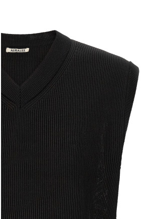 Ribbed knit vest (A26SV02SYBLACK) #