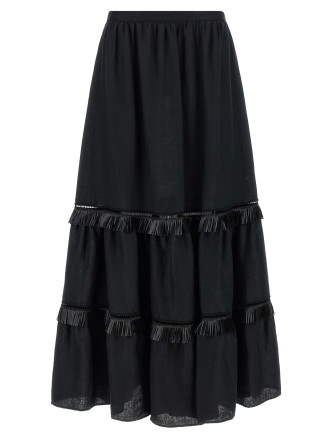 Мини KITON Fringed skirt