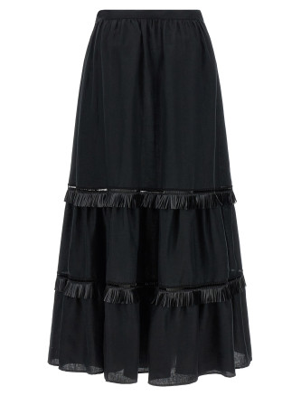 Мини KITON Fringed skirt (D61215H0969003001) #