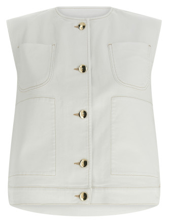 Жилет FABIANA FILIPPI Denim and knit vest