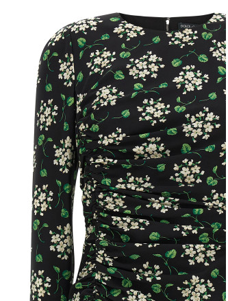 Миди DOLCE & GABBANA Flower print dress (F664HTFSA85HX6BX) #