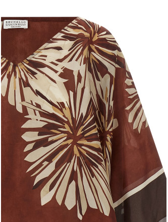 Рубашка, блузка BRUNELLO CUCINELLI Silk scarf blouse (MQ954HT502C008) #