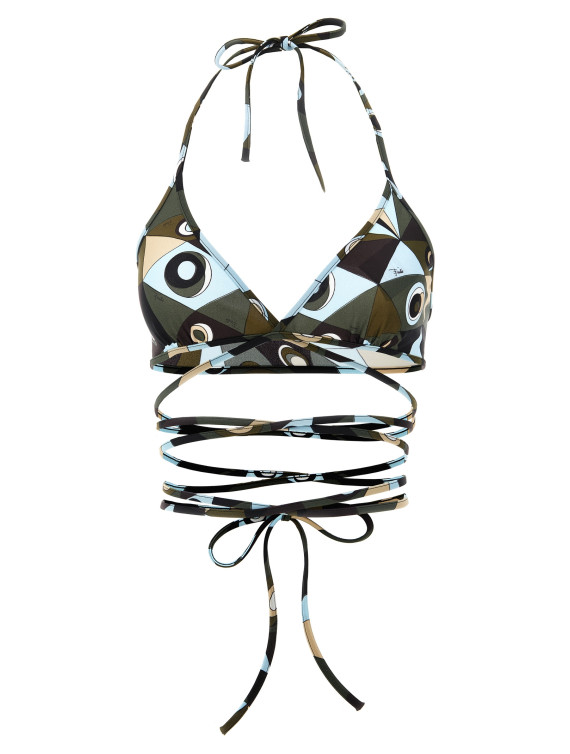 Пляжная одежда EMILIO PUCCI Triangle bikini top (6HMX086H865P18) #1