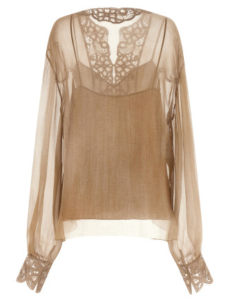 Рубашка, блузка ERMANNO SCERVINO Floral carving blouse (D482K766CSRFWBS4850) #