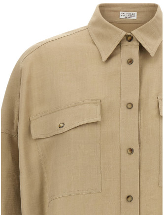 Рубашка, блузка BRUNELLO CUCINELLI Fluid twill shirt (MH126NE416C9195) #