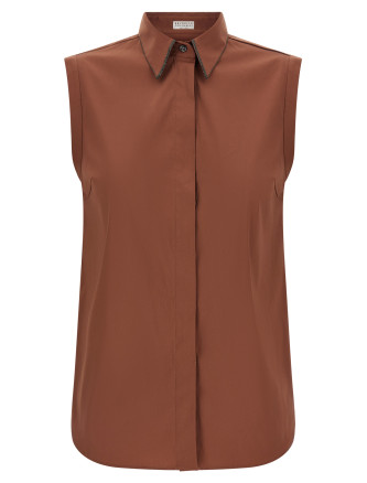 Рубашка, блузка BRUNELLO CUCINELLI 'Shiny Trim'